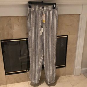 Angie striped joggers. NWT! Size M!